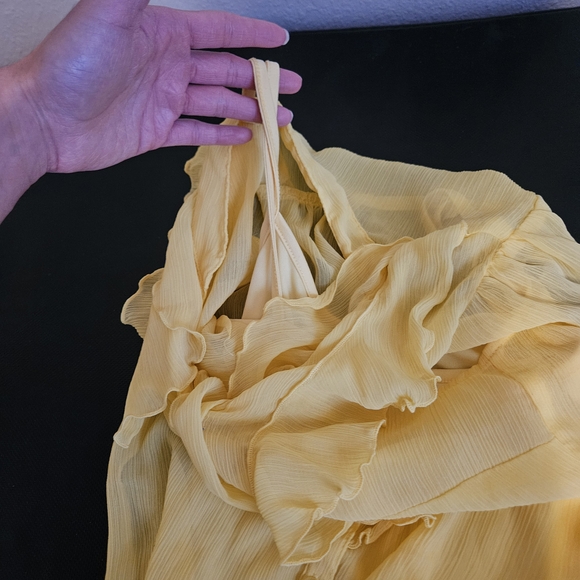 Yellow Ruffled Women's Top - Picture 3 of 5